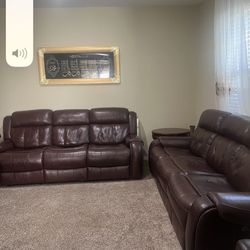 Recliner Leather Couches  3 Set 