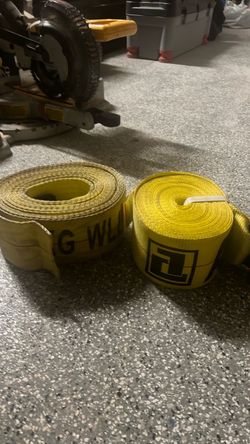 Yellow Heavy Duty Tow / Tie Down Straps – Set of 2