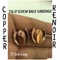 Renoir Copper Tulip Screw Back Earrings