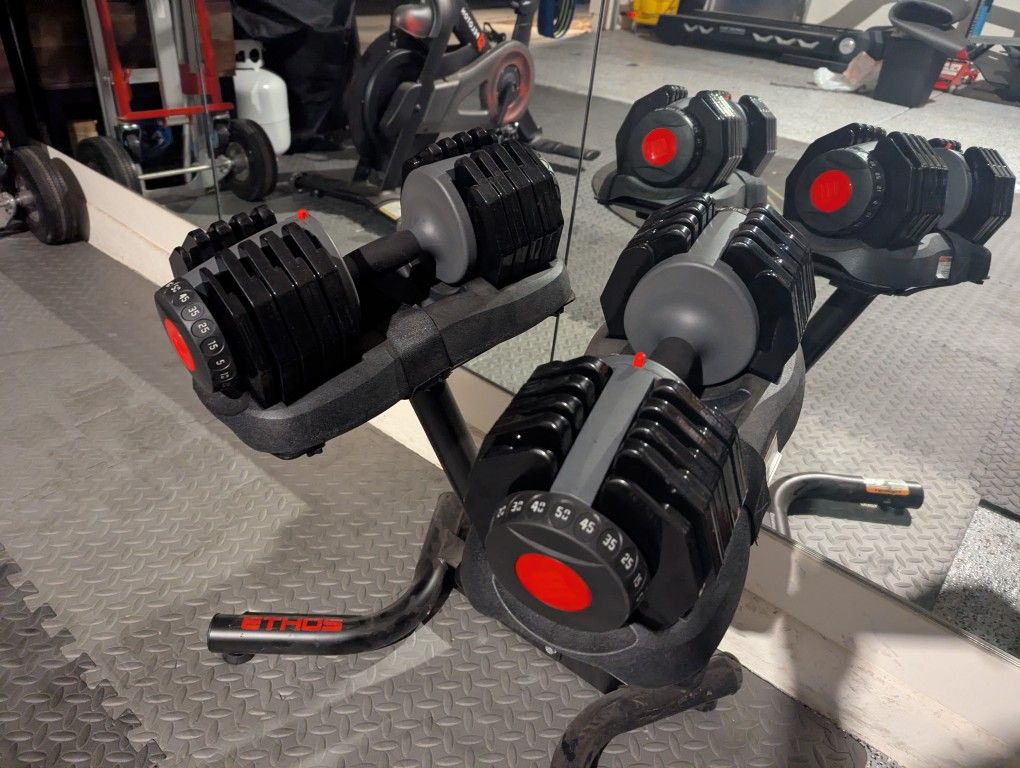 Ethos Selectable Dumbbells w/ Rack