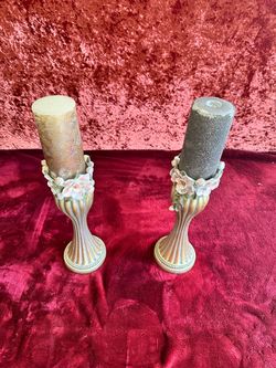 Touch of Class Magnolia Elegance Floral Candleholders - Matching Pair - $49 OBO