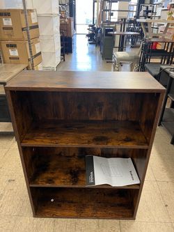 VASAGLE 3-Tier Bookshelf Bookcase Book Shelf w/ Open Storage - Brown