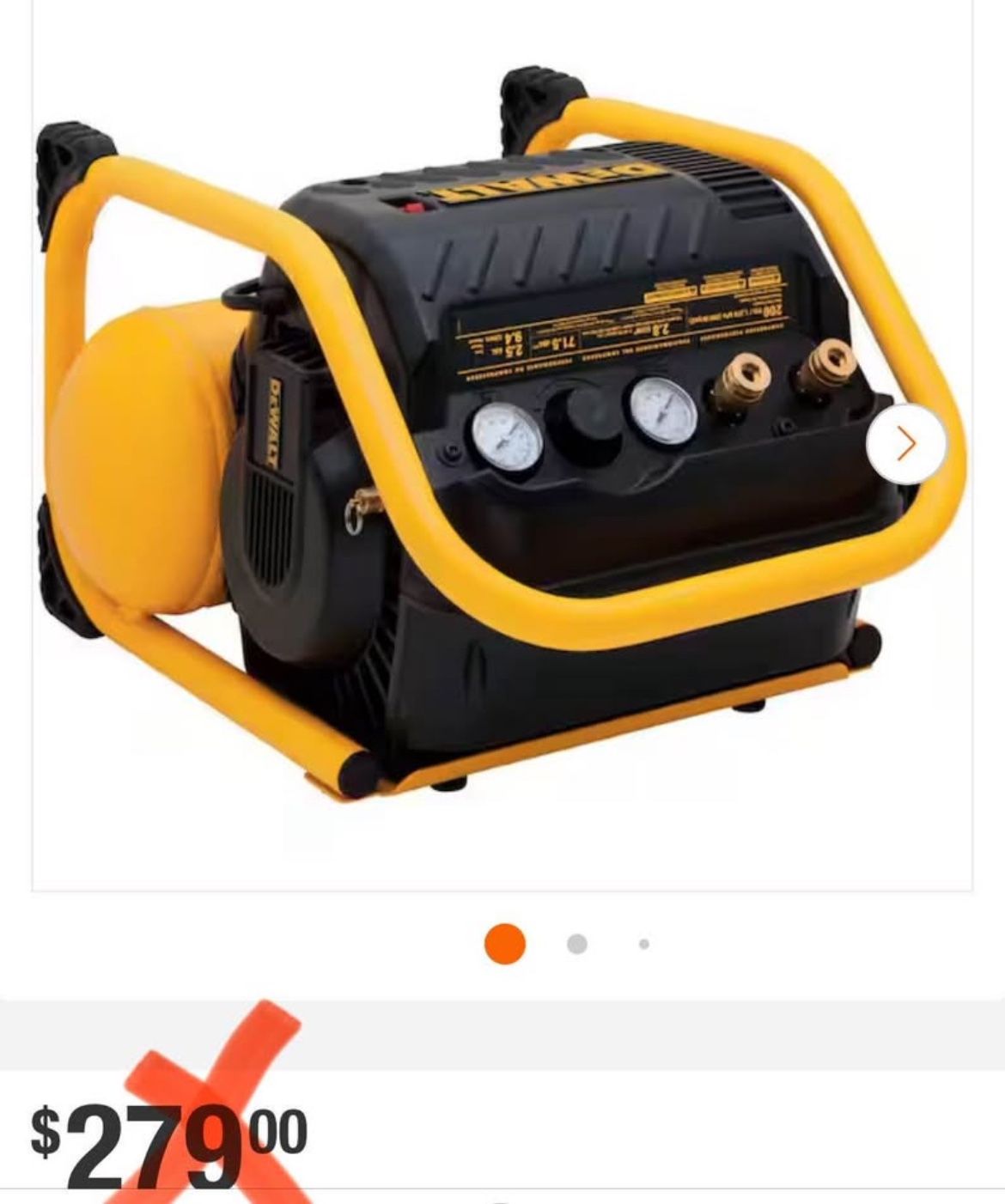 Dewalt 2.5 gal quiet air compressor