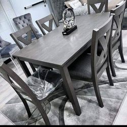 Aldwin Casual Style Dining Table And 4 Chairs Gray☑️ Kitchen/Dining Room✅ Fastest Delivery 🚚 