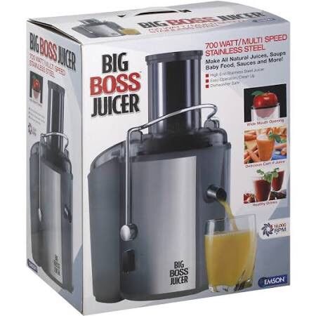 Big Boss 700-Watt Juicer, 18,000 RPM Wide Mouth & Vegetable Juice Extractor (BRAND NEW - NEVER OPENED)