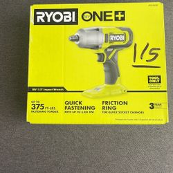 NEW- Ryobi One+ 18v Impact Wrench