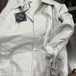 Faux Leather Plus Size Jacket 