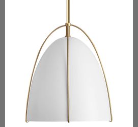 White Gold Pendant Light 3-Light Socket Large Pendant Light Fixture With Adjustable Pendant Rod 12in Dome Kitchen Pendant Lighting For Kitchen Island 