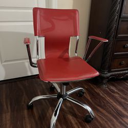 Rolling Red leather chair