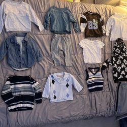 Baby boys size 12m clothes. Osh kosh 85 shirt has cracks on numbers/Disney/Hanna andersson/boutique collection/Macys/Burt’s bees/old navy/h&m/gap. Som