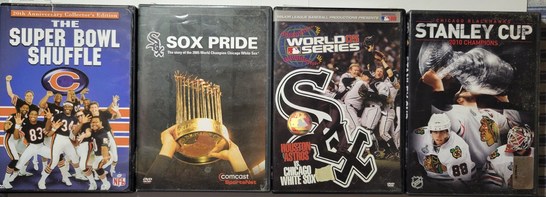 Chicago Sports DVD lot The Superbowl Shuffle 20th Anniversary Collectors Edition 2010 Blackhawks Stanley Cup Champions 2005 White Sox World Series +