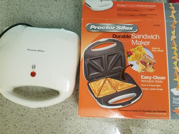 NEW Proctor Silex 25408 Sandwich Toaster Nonstick Easy-Clean Grids