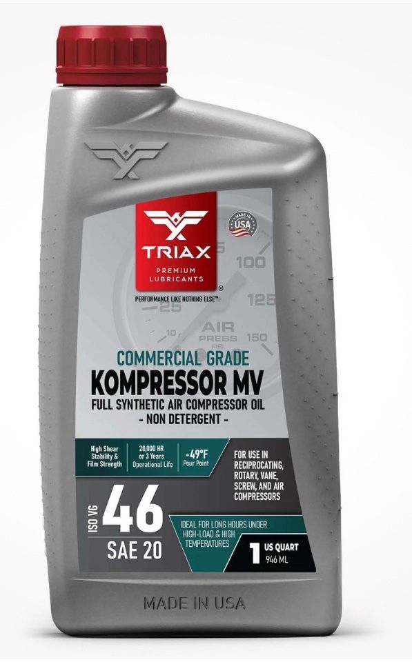 Triax Kompressor MV 46 / SAE 20 Full Synthetic, Multi-Vis Air Compressor