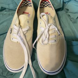Cream Canvas Vans (8 US Men)