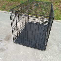 Medium Black Wire Folding Dog Crate Kennel Cage Single Door