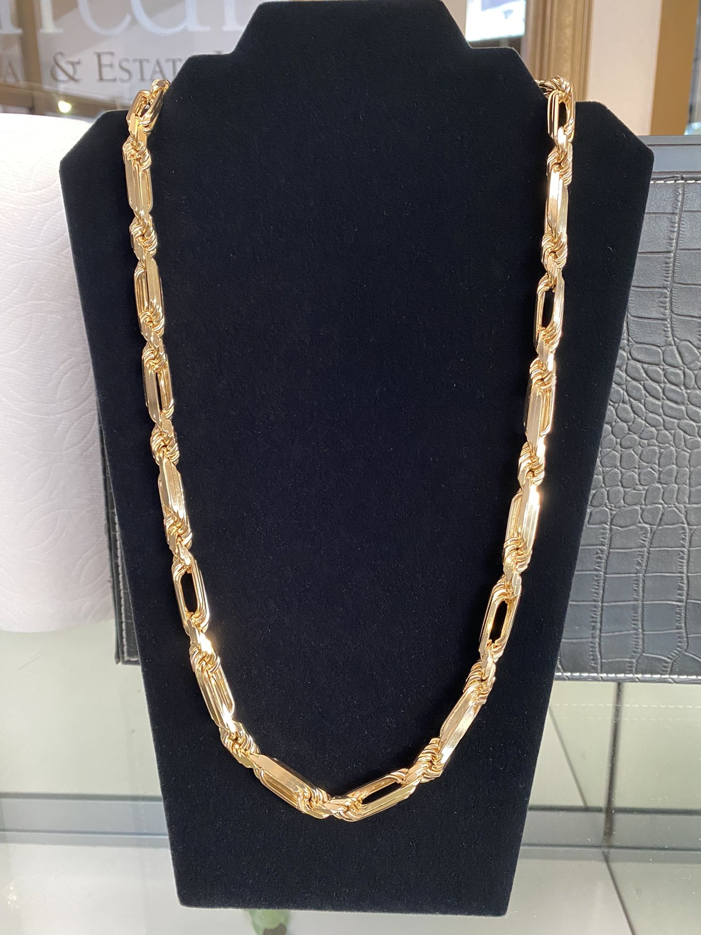 10mm 28” 14k Yellow gold Italian Milano chain
