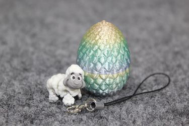3D Printed Dragon Egg Sensory Fidget Toy with Sheep Mini