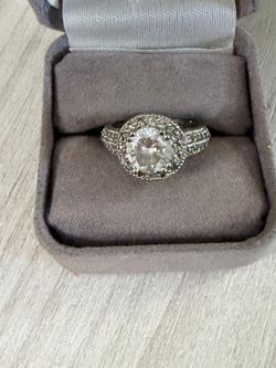 Anillo plata 925 size 7 piedras zirconia joyería antigua