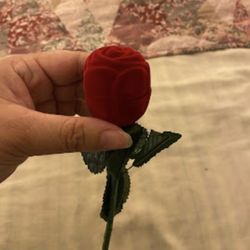 Red Rose Flower Ring Case 