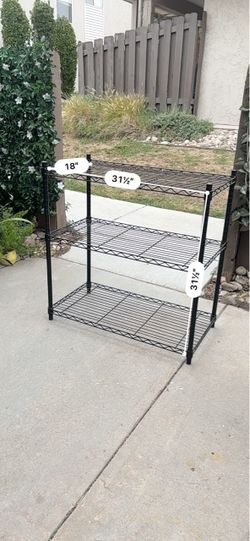 3-Tier Black Wire Shelving Unit