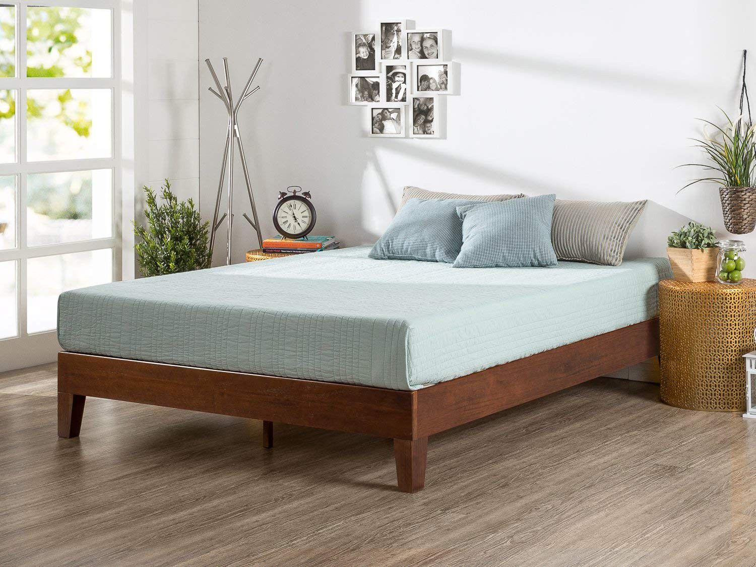 NEW KING size Wood platform bed frame, Antique Espresso Finish $100 Or with 10" Mattress king size $300