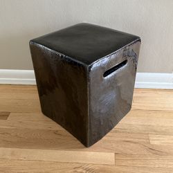 Black Ceramic Square Stool / Table