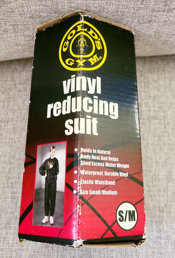 Golds Gym Vinyl Reducing Suit Black Fits Size Small To Medium