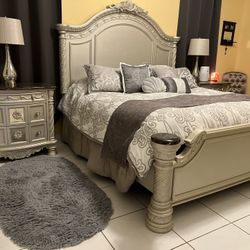 Opulent 7-Piece King Bedroom Set — Marble & Wood Luxury Collection