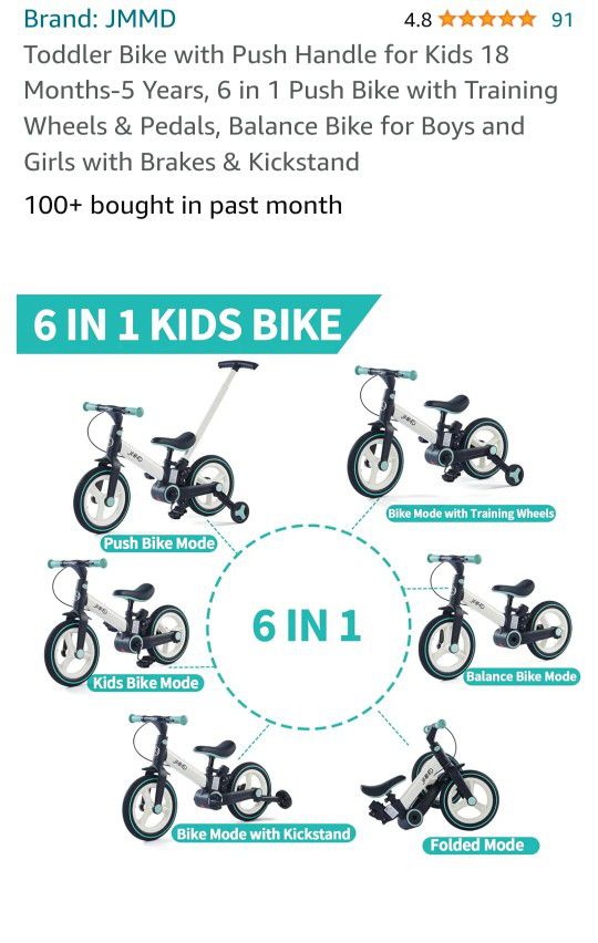 Toddlers 6 In 1 Bike