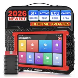 KINGBOLEN Herramienta de escaneo bidireccional K7 2026 OBD2 escáner Bluetooth con actualizaciones de por vida, sin tarifas anuales, más de 31 reinicio