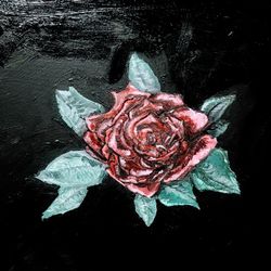 Handmade Painted Rose Canvas 