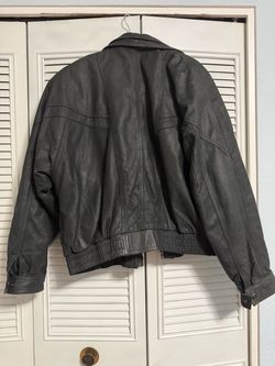 Black Leather Bomber Jacket