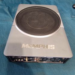 MEMPHIS AUDIO SA110SPD 10" POWERED UNDER SEAT ENCLOSED CAR SUBWOOFER AMPLIFIER WORKS EXCELLENT