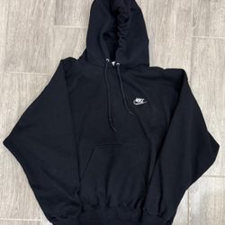 Vintage 90s Nike Small Swoosh Hoodie Black Men's L Made in USA
