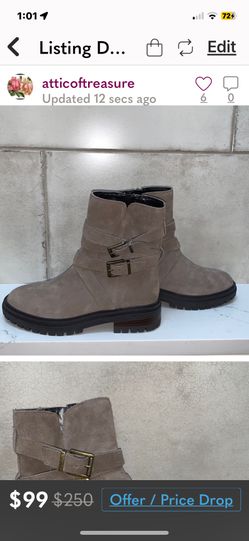 Vince Camuto Bootie Boot Suede VP Belisha2 Moto 8M   NEW no box