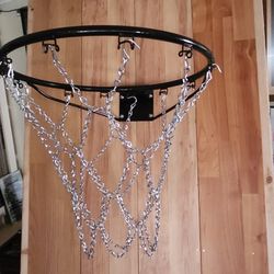 18 Inch Black Basketball Rim & New Metal Net