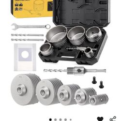 7PCS Concrete Hole Saw Kit, 40/65/80/100/125mm Tungsten