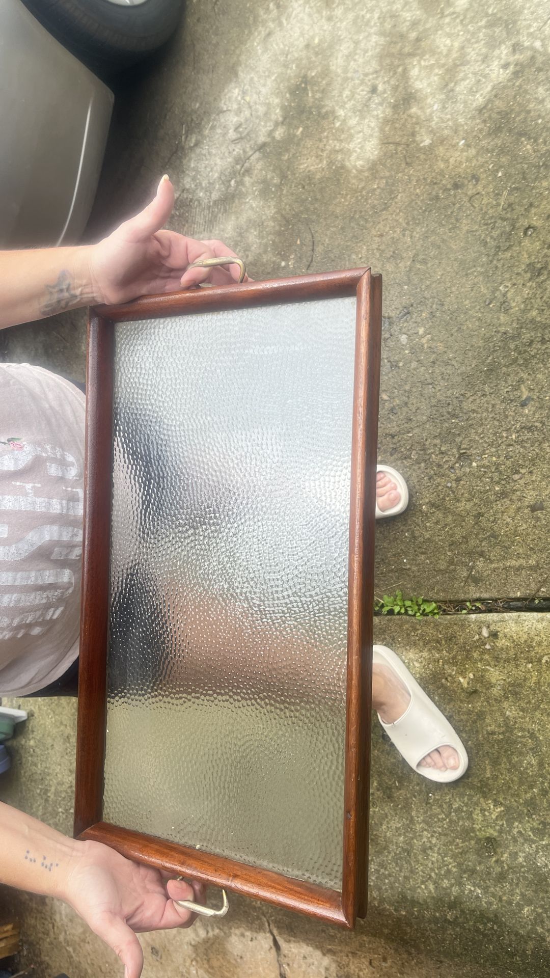 vintage glass tray