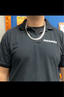 Silver Cuban link necklace. 24 inches long. 10mm thick. Layaway available