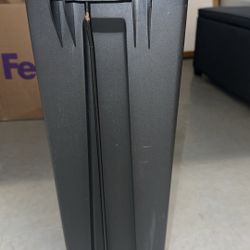 Black pedal trash can with wheels