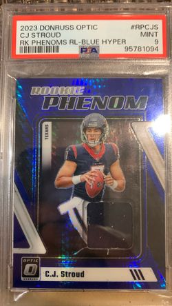 Cj Stroud PSA 9 patch Rookie Blue Hyper 
