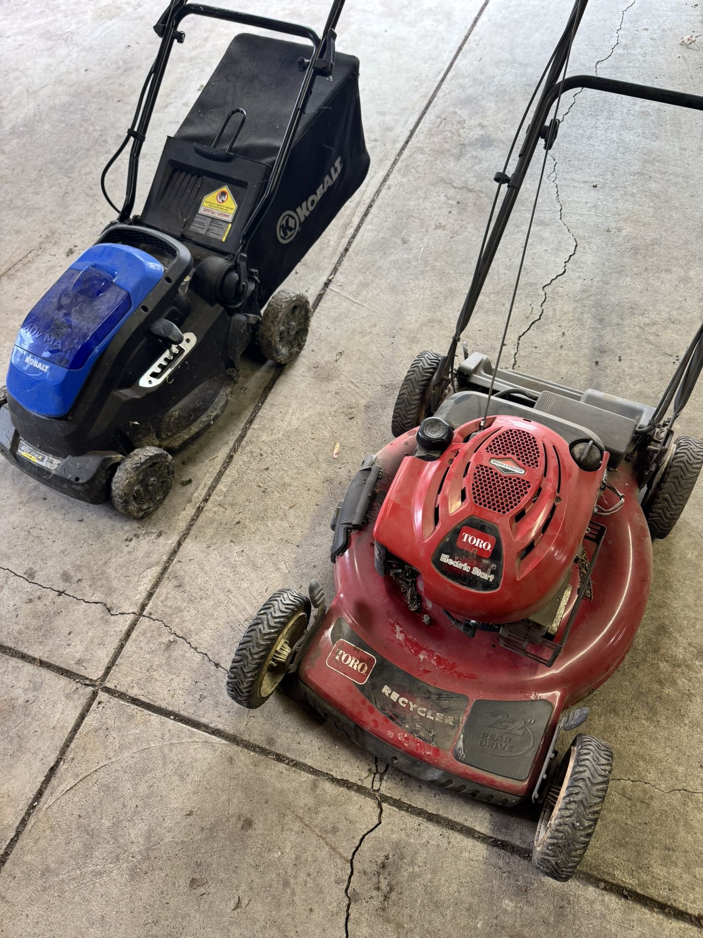 Kobalt and Toro Lawnmowers!