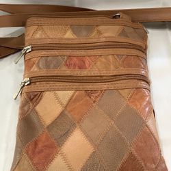 Leather Patchwork Cross Body Bag