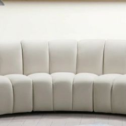 Infinity Velvet / Wood Cream 3pc. Modular Sectional

