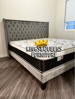 King bed frame with mattress