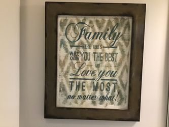 Like New Wood Frame Wallhanging / Picture - Home Decor