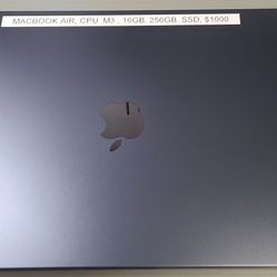 Macbook Air 16' M3 16GB 256GB SSD