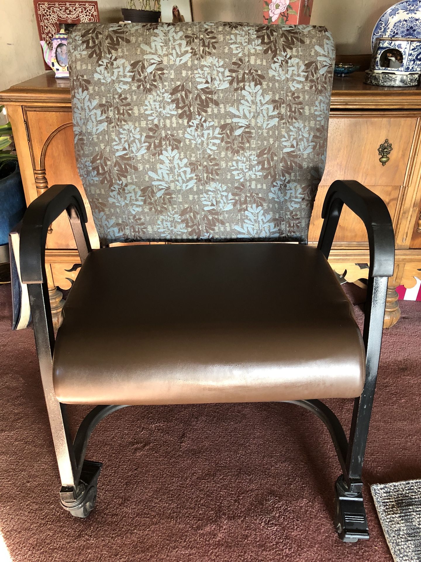 Rolling, Lockable Disability/Rehab Dining Chair