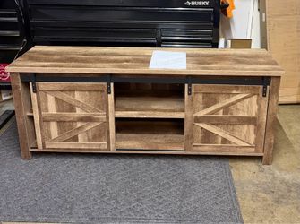 Tv stand Sliding Barn Doors and Storage Cabinets