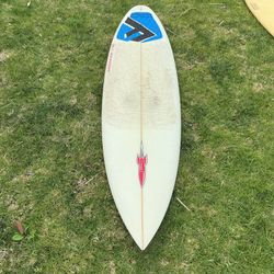6’ 5” Bill Johnson Surfboard Glassed In Fins